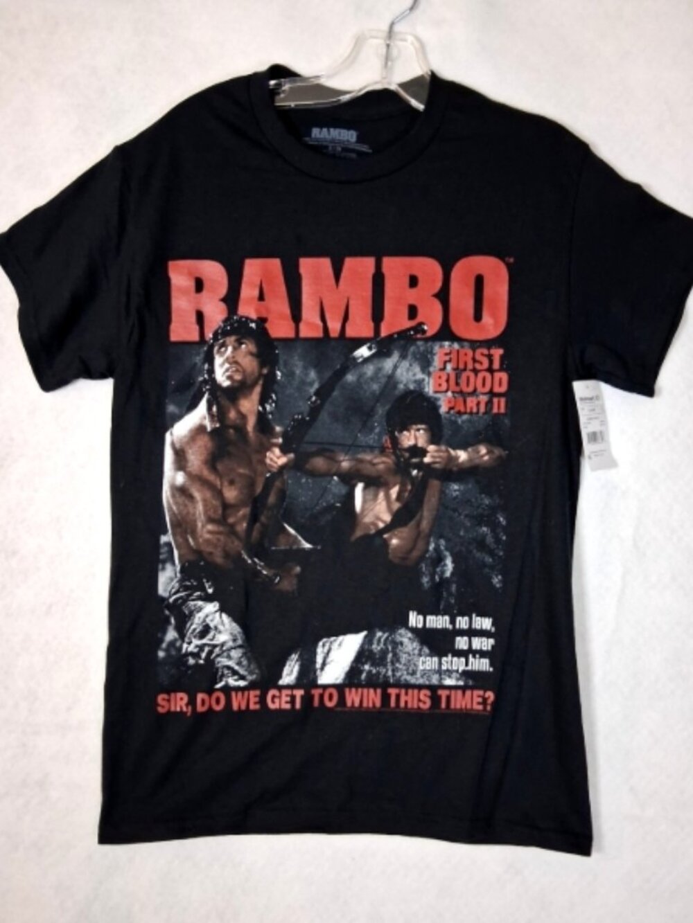 NEW Rambo T-shirt Men's 2XL First Blood Part 2 Sylvester Stallone Military War